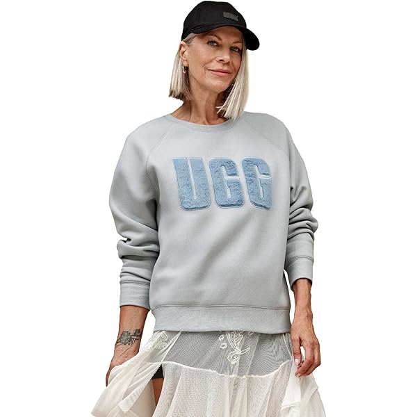 ꒰ UGG ꒱ Madeline Fuzzy Logo Crewneck 水色 ꒰ UGG ꒱ Madeline Fuzzy Logo Crewneck 水色