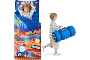 JOIEDOMI Toddler Nap Mat with Pillow & Blanket - 55''*30'' for Kids Ages 3-7 Years - Roll Up Nap Mat for Preschool - Soft Kid