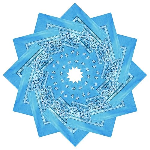 100% Cotton Paisley Bandana Scarf, Pack of 12 Head Wrap Cowboy