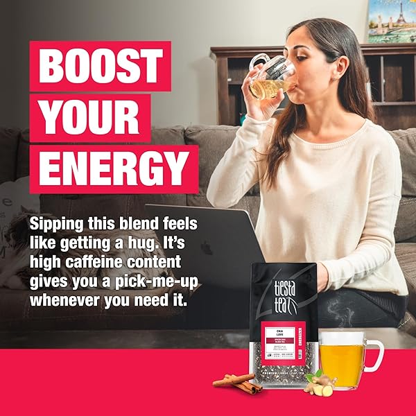 TIESTA TEA – CHAI LOVE, LOOSE LEAF, SPICED CHAI BLACK TEA, PREMIUM HIGH CAFFEINATED BLEND, MAKE HOT OR ICED & BREWS UP TO 200 CUPS, 16 OUNCE RESEALABLE BULK POUCH