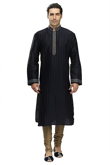 Men's Blended Kurta & Churidar Set (S952238)