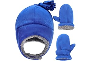 BROOK + BAY Toddler Hat & Glove Set - Baby Fleece Winter Hat and Mittens for Infant Kids