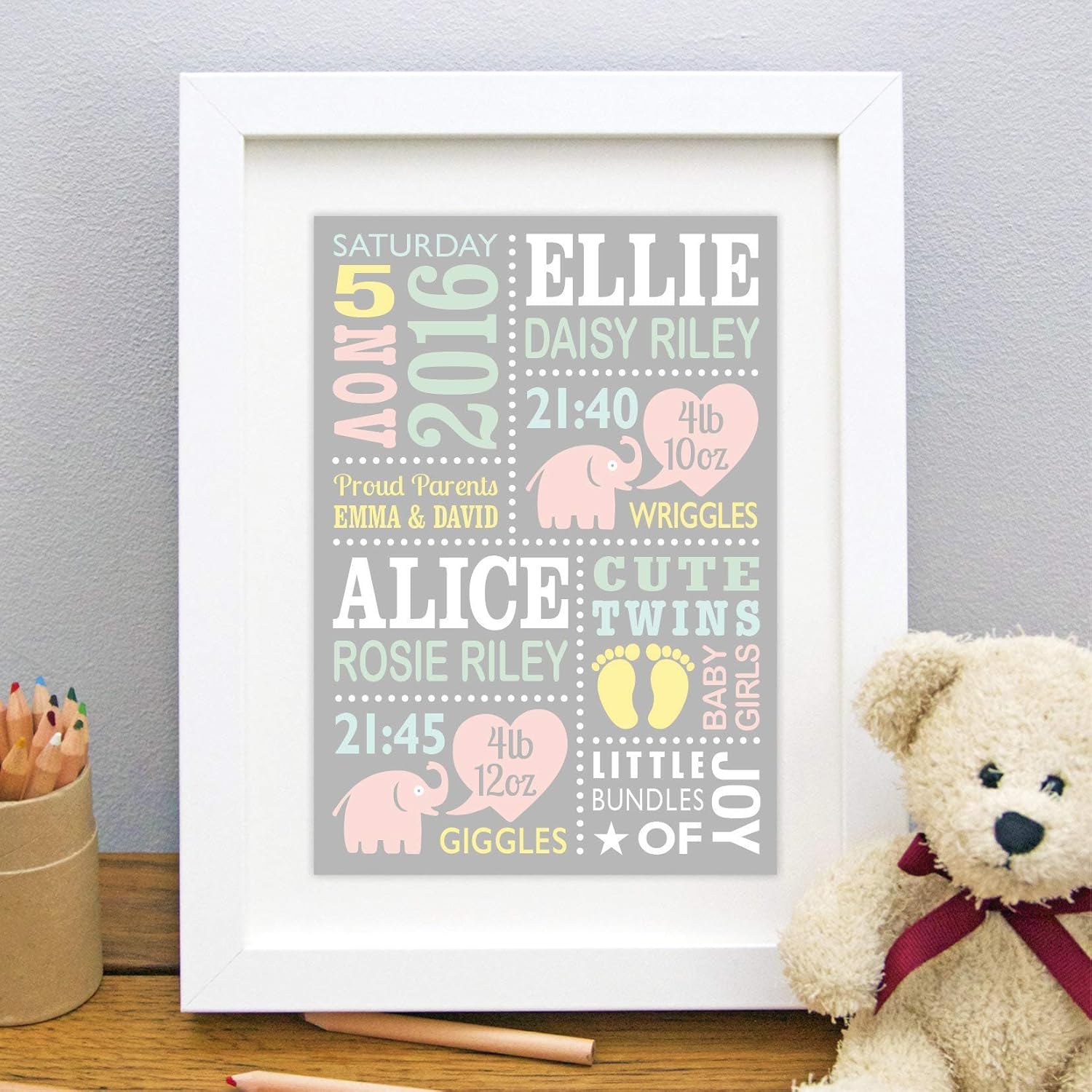 personalised twin baby gifts