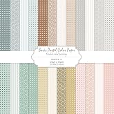 MIATTCLD 12x12 Scrapbook Paper Double Sided Patterned Paper (Beige) | 24 Sheets/24 Designs, Wedding Background Papers, Boho Decorative Craft Paper, for Scrapbooking, Card Making, Journaling Decor