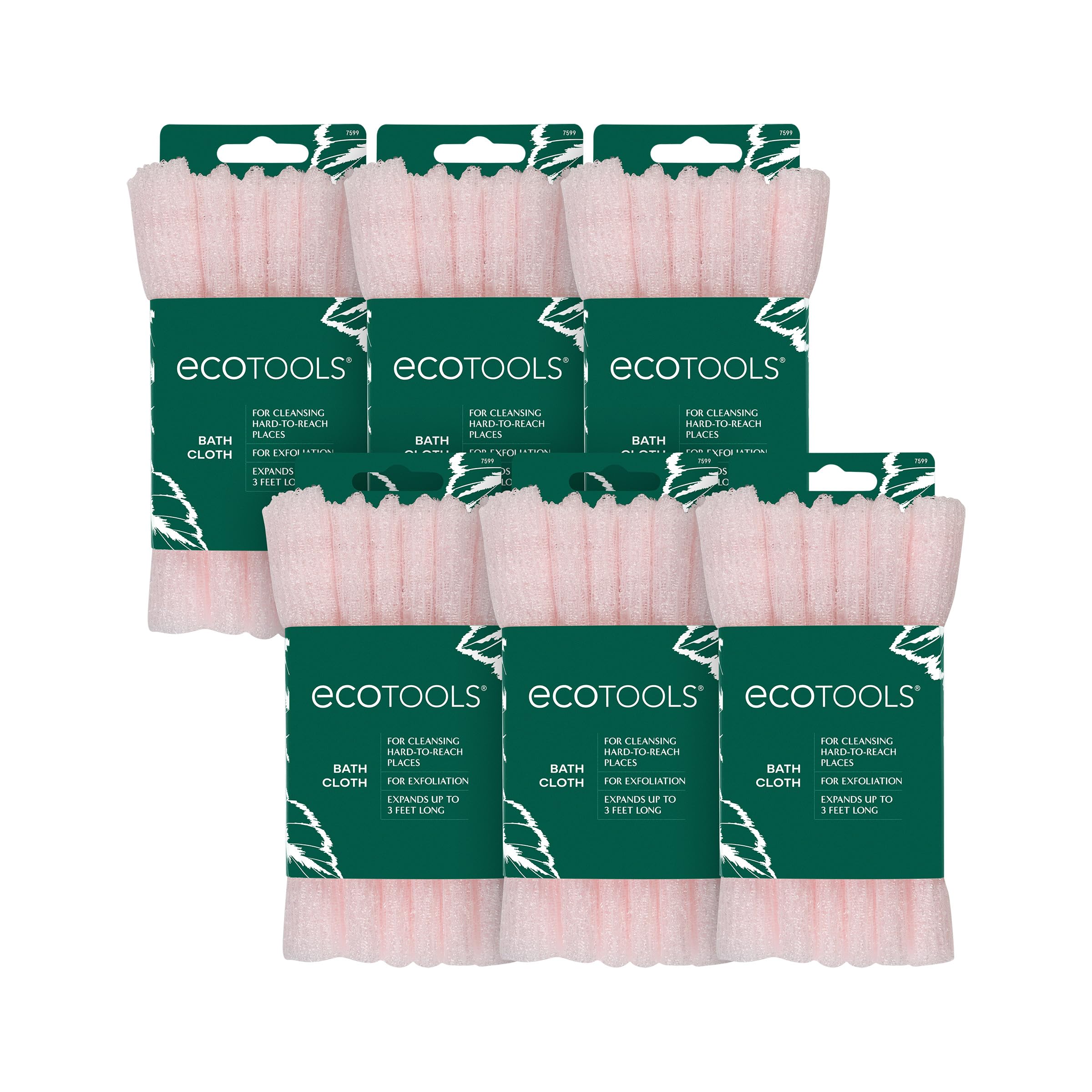 Photo 1 of (ONLY ONE LEFT)**MISSING PCS**
EcoTools Bath Cloth, Exfoliating Washcloth For Shower & Bath, Expands Up To 3 Feet, Remove Dry Skin, Body Scrubber For Exfoliation & Deep Cleansing, Eco Friendly & Cruelty-Free, Pink, Pack of 6