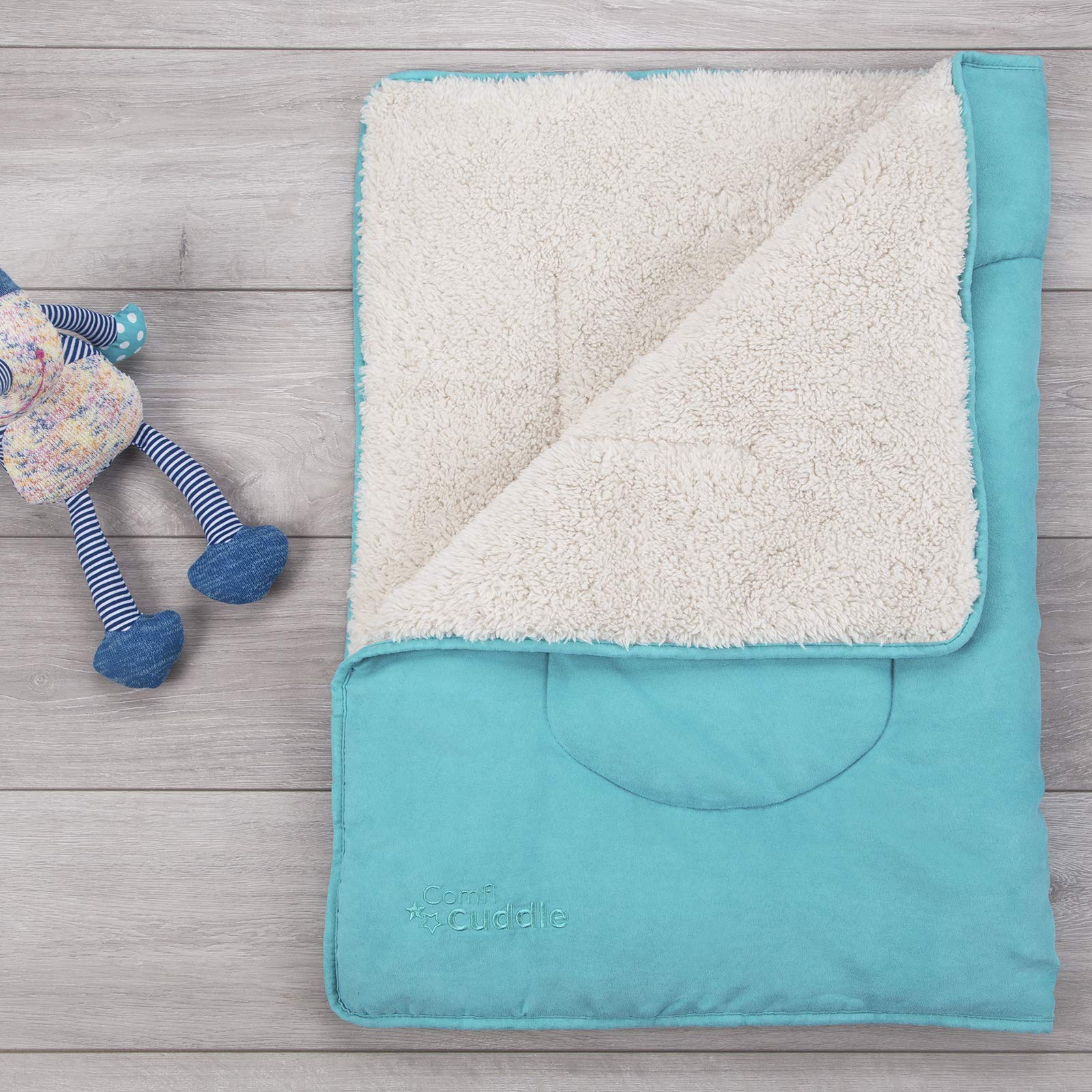 Baby Sherpa Fleece Blanket for Nursery Cot, Car Seat, Pram in Tiffany Blue for Boy or Girl - Super soft Fleece Throw - Turquoise Blue Baby Cover
