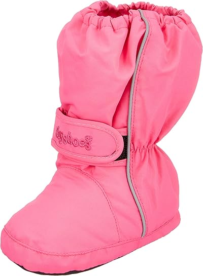 Playshoes Kinder Thermo-Bootie, warm gefütterte Krabbel-Schuhe für Jungen und Mädchen, mit Playshoes-Motiv gestickt