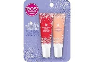 eos Holiday Collection Candy Cane Swirl and Pink Champagne Super Balm, 20ml, 2 pack