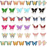 MARFOREVER 40Pcs/20 Pairs Butterfly Charms, Mixed Butterflies Charms for Jewelry Making, Assorted Enamel Butterfly Charm Pendants for Necklace Earring Bracelet Crafting