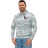 Zubaz Men's NFL Grey Camo Lines Lightweight Pullover Quarter Zip Jacket (Small - 5X-Large)