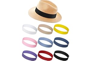 Yahenda 9 Pcs Stretchable Hat Band Ribbon Panama Western Cowboy Hat Bands Costume Headwear for Women Men