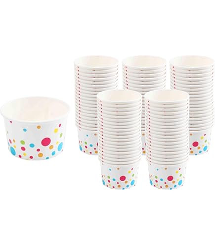 Ice Cream Bowl 50 Pack Brown Paper Disposable Dessert Bowls For