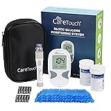 Care Touch Blood Continuous Glucose Monitor Kit - Diabetes Testing Kit with 1 Glucometer, 100 Test Strips, 1 Lancing Device,