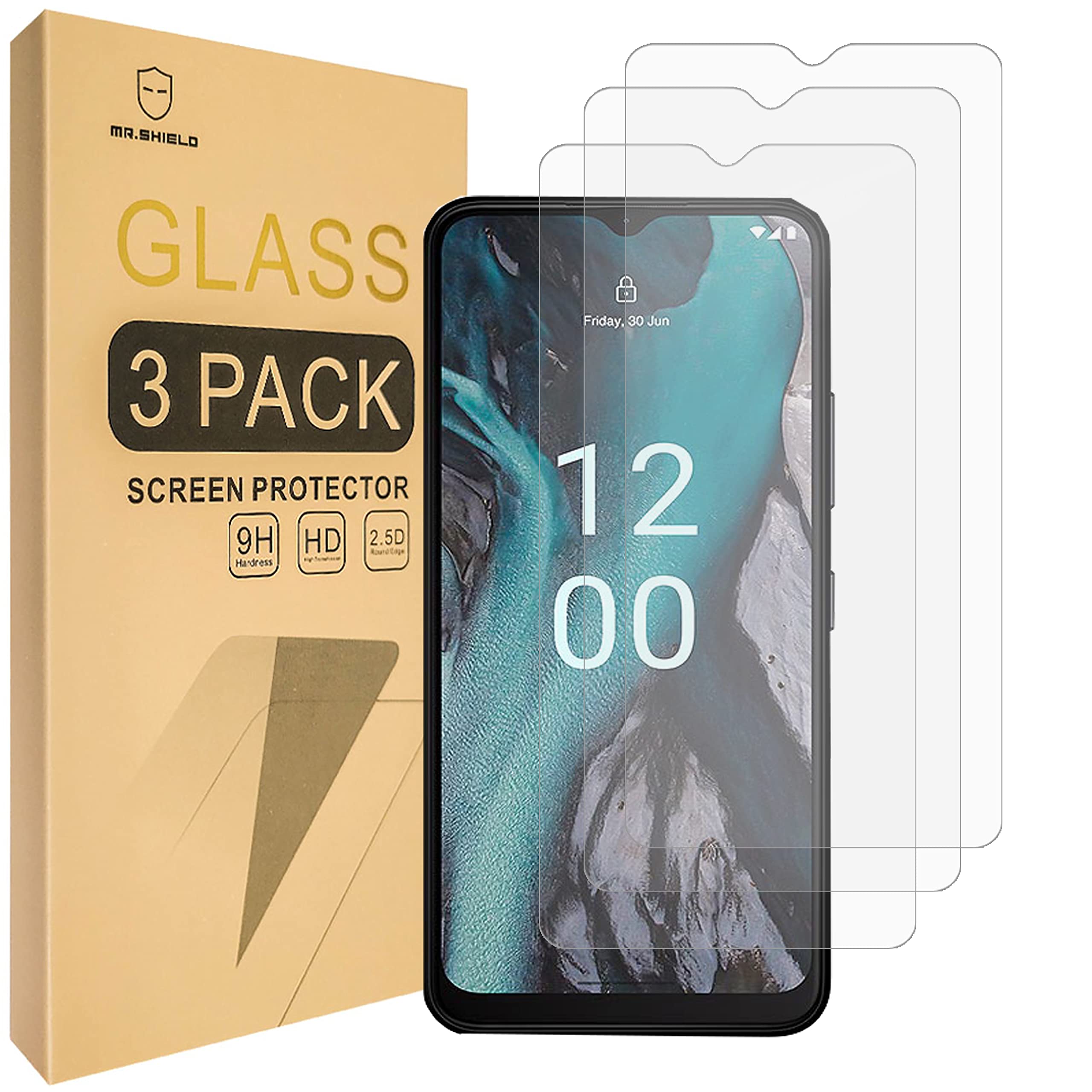 Mr.Shield Screen Protector For Nokia C22 [Tempered Glass] [9H Hardness] [3-Pack] Screen Protector