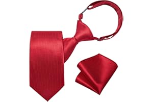 DiBanGu Boys Pre-Tied Neckties and Pocket Square Set Adjustable Strap Tie for Kids Wedding Party Graduation School Uniforms
