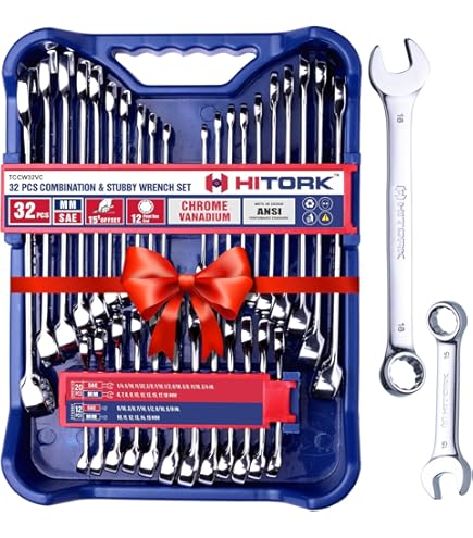 Titan Tools 17398 22-Piece SAE & Metric Combination Wrench Set