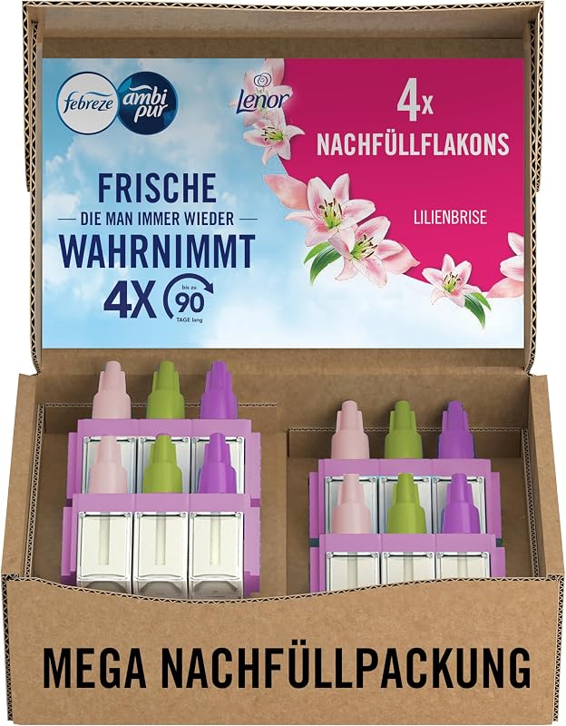 3Volution Duftstecker 4xNachfüller, Lilienbrise Raumduft