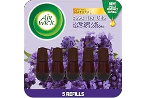 Air Wick Essential Mist Refill, 5 ct, Lavender and Almond Blossom, Essential Oils Diffuser, Air Freshener