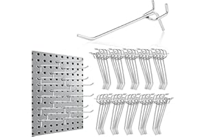MAQIHAN 50Pcs Pegboard Hooks for 1/4'' Boards - 4inch Metal Peg Boards Hooks Heavy Duty Peg Board Display Slat Wall Panel Hoo