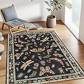 famibay Insect 3x5 Area Rug Washable Rugs for Entryway Soft Throw Rugs with Rubber Backing Low Pile Indoor Carpet for Entrance Bedroom Foyer Nursery