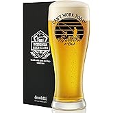 Onebttl Fishing Gifts for Men Unique, 15oz Beer Glass, Funny Gift Idea for Christmas, Father's Day, Birthday, Can't Work Today