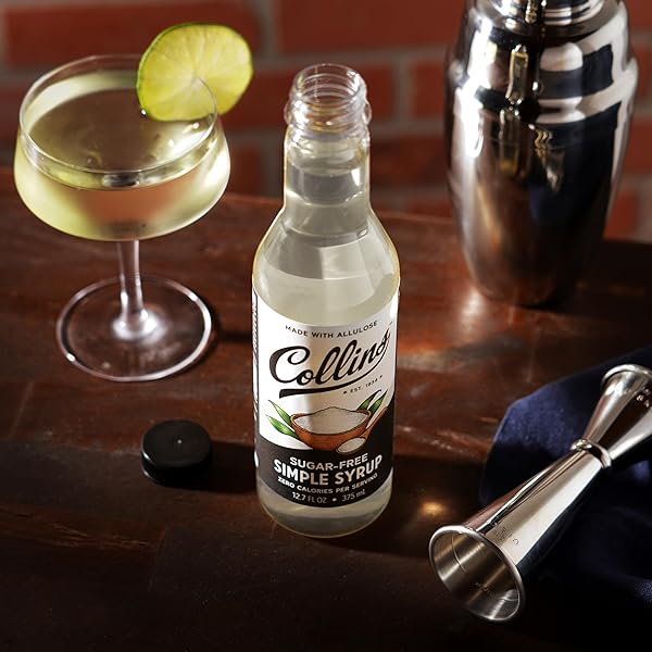 COLLINS SUGAR FREE SIMPLE SYRUP FOR DRINKS, SUGAR FREE COFFEE SYRUP, SIMPLE SYRUP COCKTAIL INGREDIENTS SIMPLE SYRUP KETO 12.7OZ