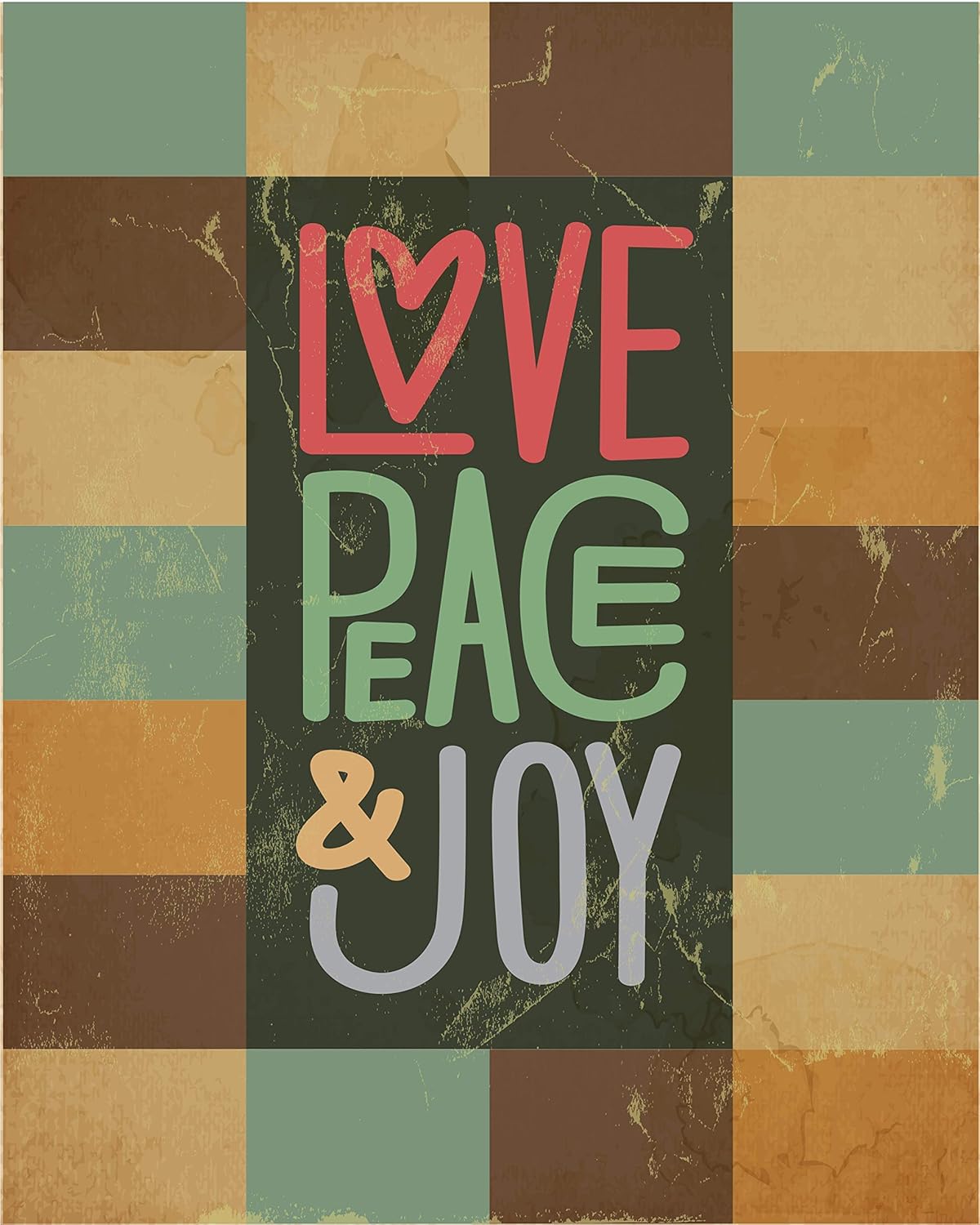 Love Joy Peace Wall Art, Cool Vintage Art Prints - Coffee - Dark - White Room Decor | 8 x 10 | 16x20 UnFramed…