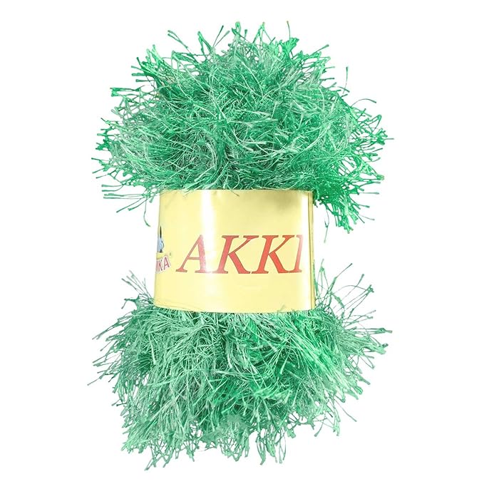 maDDma ® 50g Strickgarn AKKI Fransenstrickgarn Strickwolle Effekt-Strickgarn, Farbwahl, Farbe:10 mintgrün