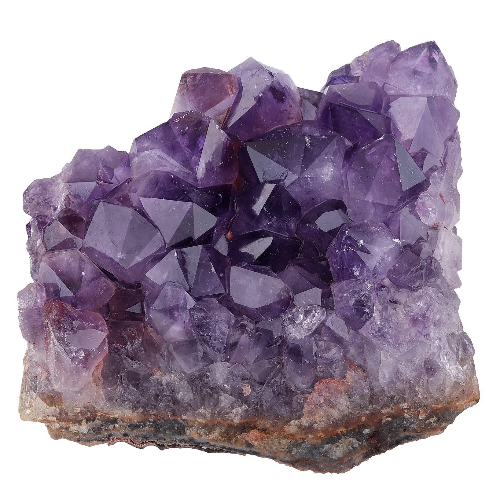KYEYGWO Natural Amethyst Crystal Cluster Gemstone Specimen for Home Decoration Raw Druzy Geode Quartz Stone Figurine for Reiki Healing Meditation, 800-1100g