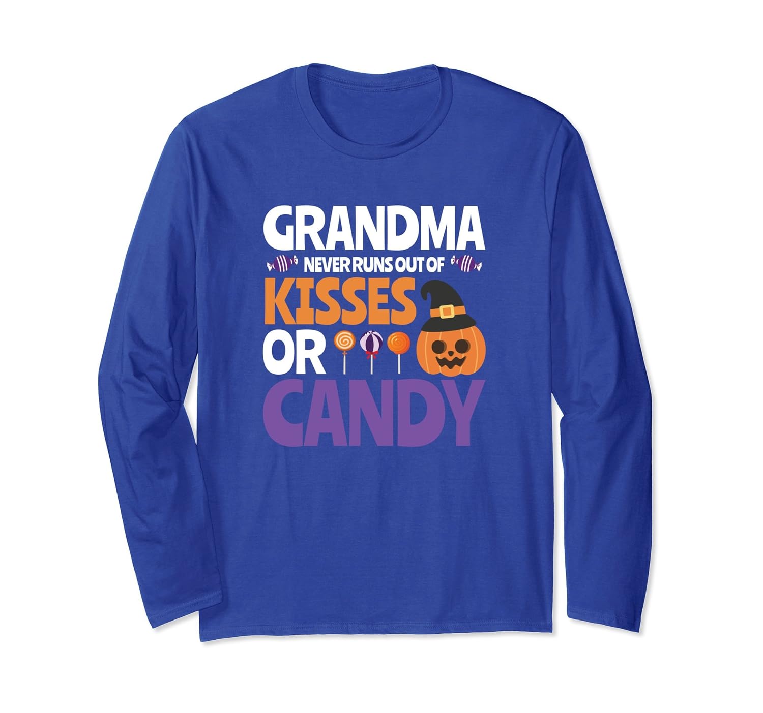 Grandma Kisses & Candy Halloween Cute Nana Long Sleeve Shirt- TPT