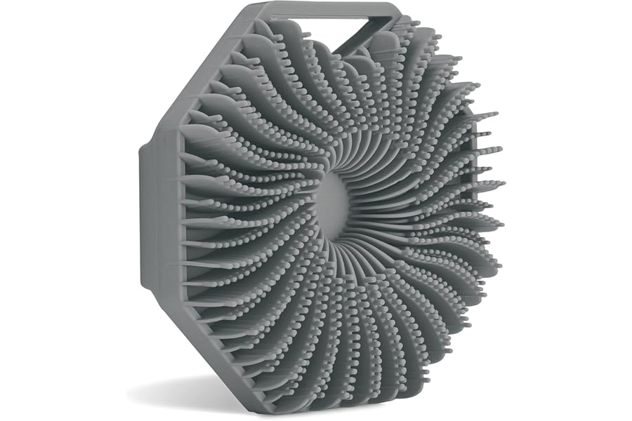 Sud Scrub® Antimicrobial Silicone Body Scrubber, Exfoliating Body Scrubber for Sensitive Skin, Eco Friendly Shower Scrubber for Body, Silicone Body Brush for Showering, Charcoal