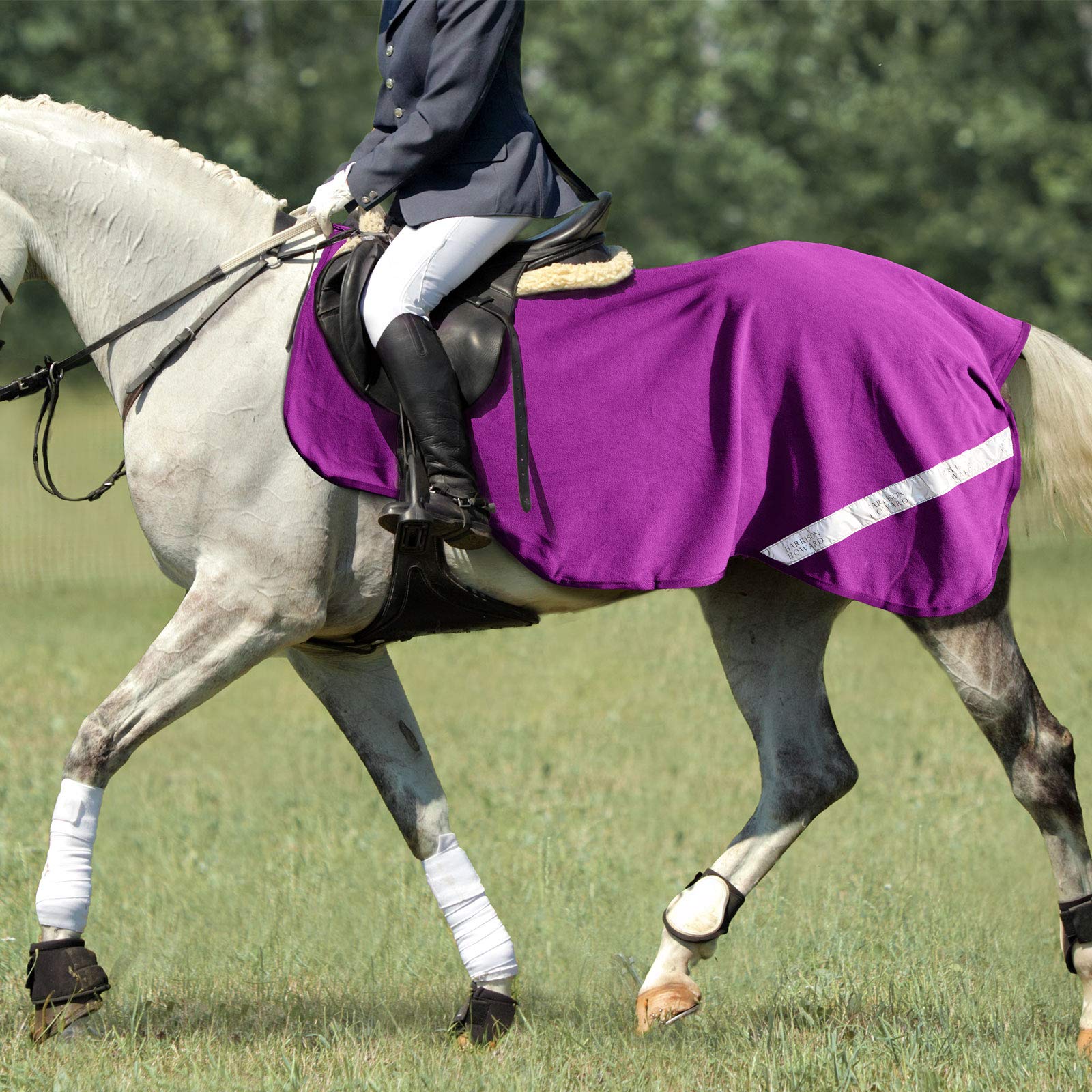 Harrison Howard Acclimate Fleece and Mesh Horse Exercise Sheet Hi-Viz Competition Rug-Rose Violet