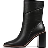 Lovee Cosee Women's Ankle Boots 2025 Chunky Heel Square Toe Side Zipper Booties with Unique Seam Detailing Casual Dress Fall Winter Boots for Party Office Date Night Outfit