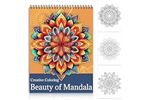 CKMOREL Mandala Coloring Book for Adult Spiral Bound Lay Flat Mandala Coloring Book for Women 24 Pages One Sided Design Gift for Adult to Relax and Relieve Anxiety - Beauty of Mandala