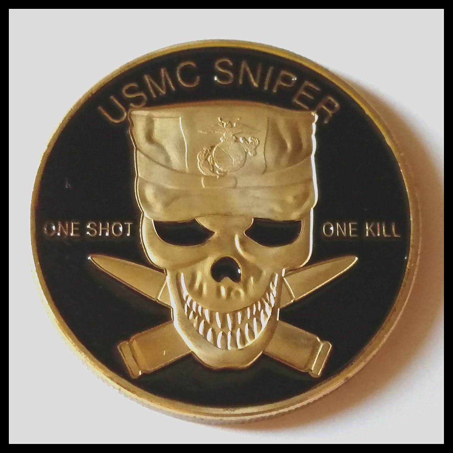 Amazon Com Marine Corps Sniper One Shot One Kill Colorized Challenge Art Coin Everything Else