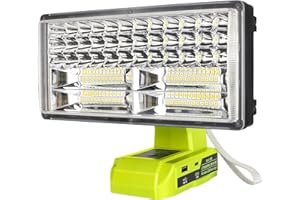 Gerttilyon 4200LM Cordless LED Work Light for Ryobi 18V Battery,Jobsite Light - 40W 4200LM Cordless LED Work Light with USB Port (Batteries Not Included)