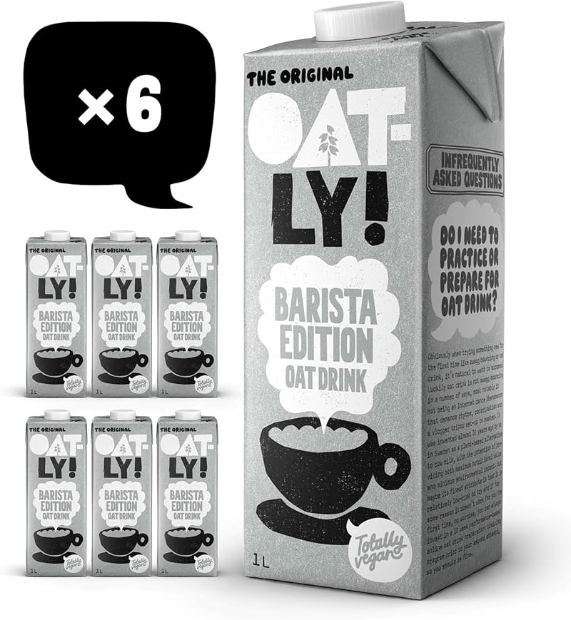 Oatly Barista Oat Drink Long Life 6x1Litre 1:1 Milk Replacement