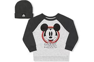 Disney Mickey Mouse Boys Sweater and Beanie Set for Toddler and Little Kids