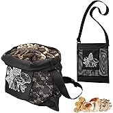 moonoom 2pcs Mushroom Hunting Bag,Mesh Pouch Harvesting Bag, Mushroom Foraging Bag, Outdoor Foraging Pouch for Mushroom,Fruit Picking (Black)