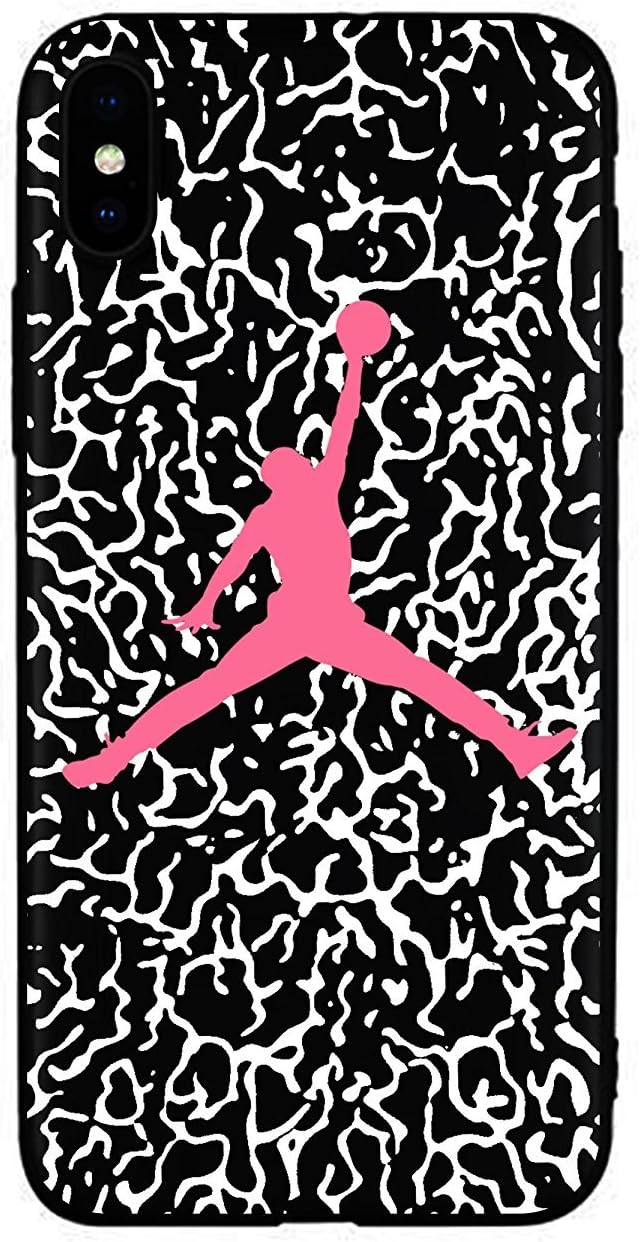 Epician New Air Jordan Logo Jump Soft PC Case for Apple iPhone X Crack Pink White Black
