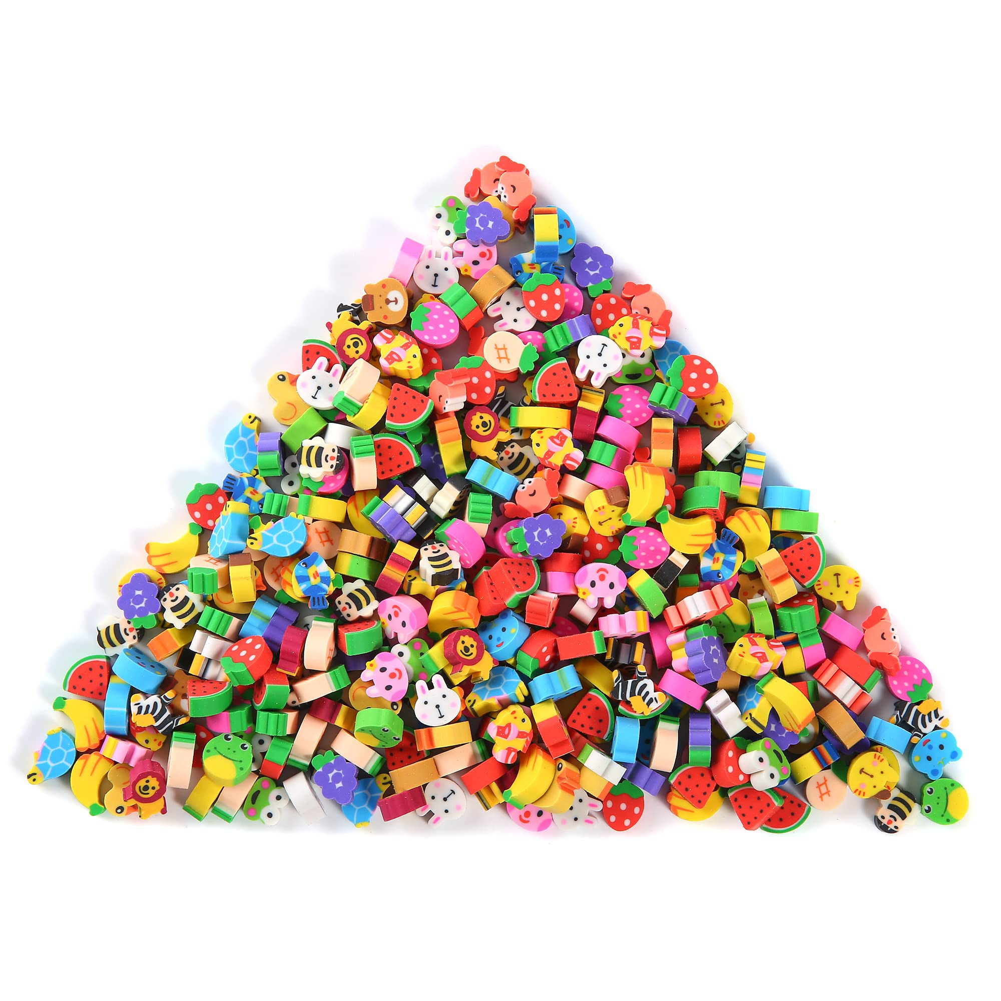 Photo 1 of 300 Pieces Mini Erasers for Kids, Bulk Small Animal Fruit Pencil Erasers Assortment for Home Rewards, School Supplies and Gift Filling