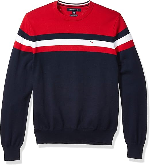 Amazon Tommy Hilfiger メンズ ストライプ クルーネック セーター セーター 通販