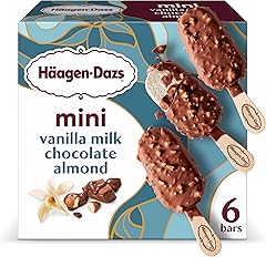 Haagen-Dazs, Vanilla Milk Chocolate Almond Snack Size Ice Cream Bars, 6 count (Frozen)