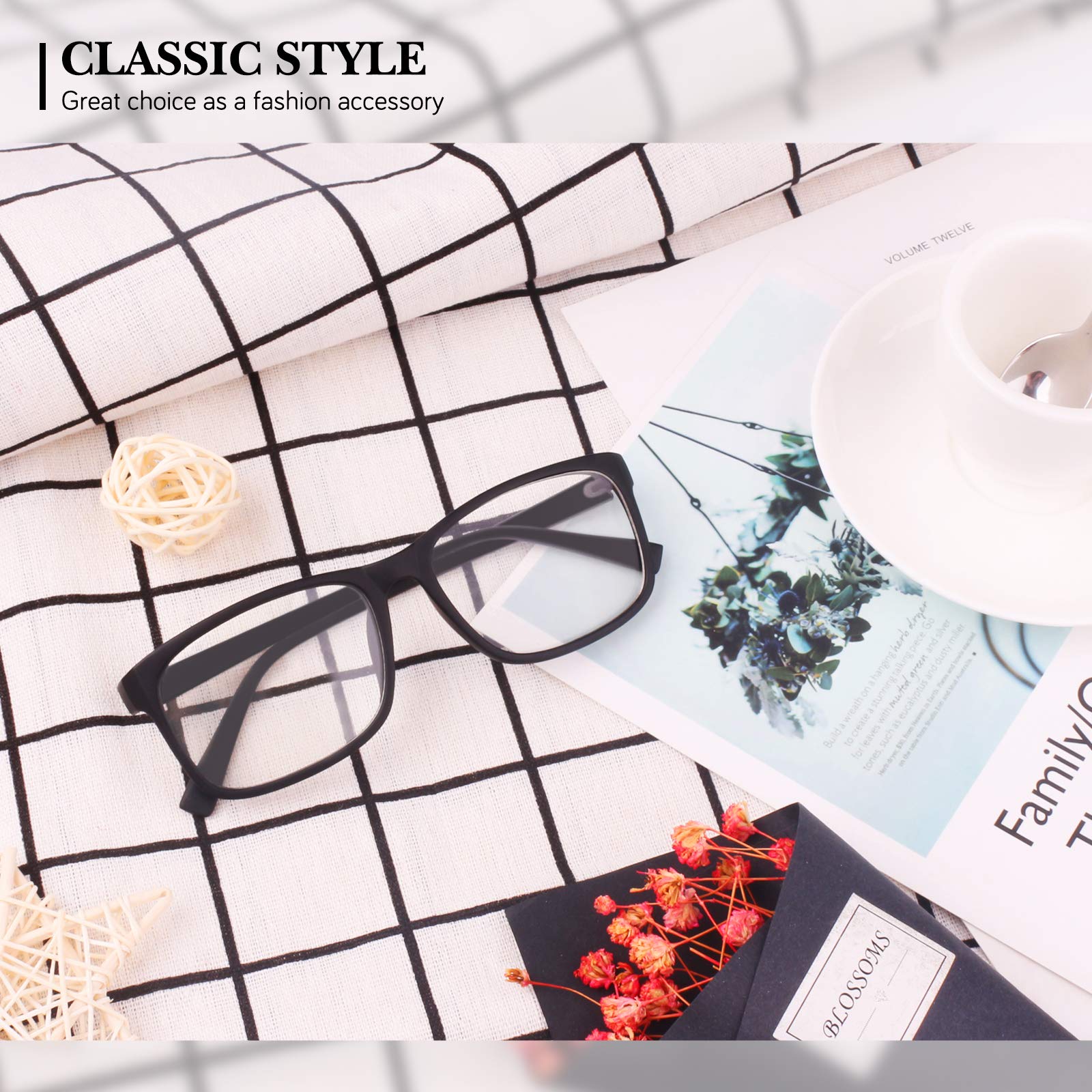 GQUEEN Fake Clear Glasses Non Prescription Glasses Eyeglasses Rectangular Frame, 201512