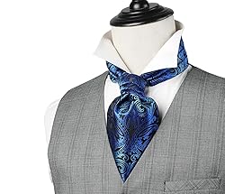 HISDERN Ascot Ties for Men Paisley Floral Ascot and