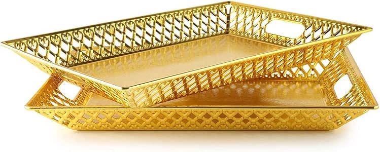 Set of 2 Elegant Heavyweight Gold Serving
