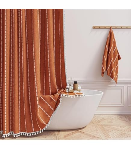 Boho Floral Shower Curtain - Waterproof Bohemian Flowers Tropical Leaves 69x72 Inch