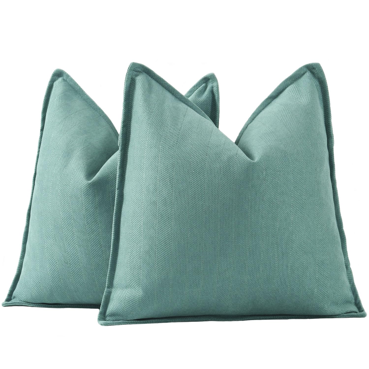 Madizz Textured Chenille Cushion Covers Set of 2 Super Soft Decorative Throw Pillow Covers Boho Pillowcases Modern Home Decor for Sofa Bedroom 16x16 inch, 40x40 cm, Aqua