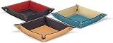 BELCRAFT Luni Medium Leather Tidy Tray, Handmade Italian Style, Black view 4