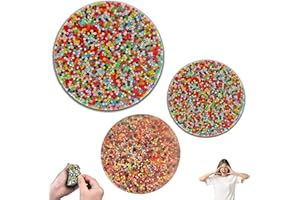 HICYOO 2PCS Big Picky Pad Skin Picking Fidget Toy, 4'' Silicone Picking Fidget Pad Reusable More Beads Trichotillomania Toys for Skin Pickers ADHD OCD Relax Anxiety Toy for Adults Teens (Two Circles)